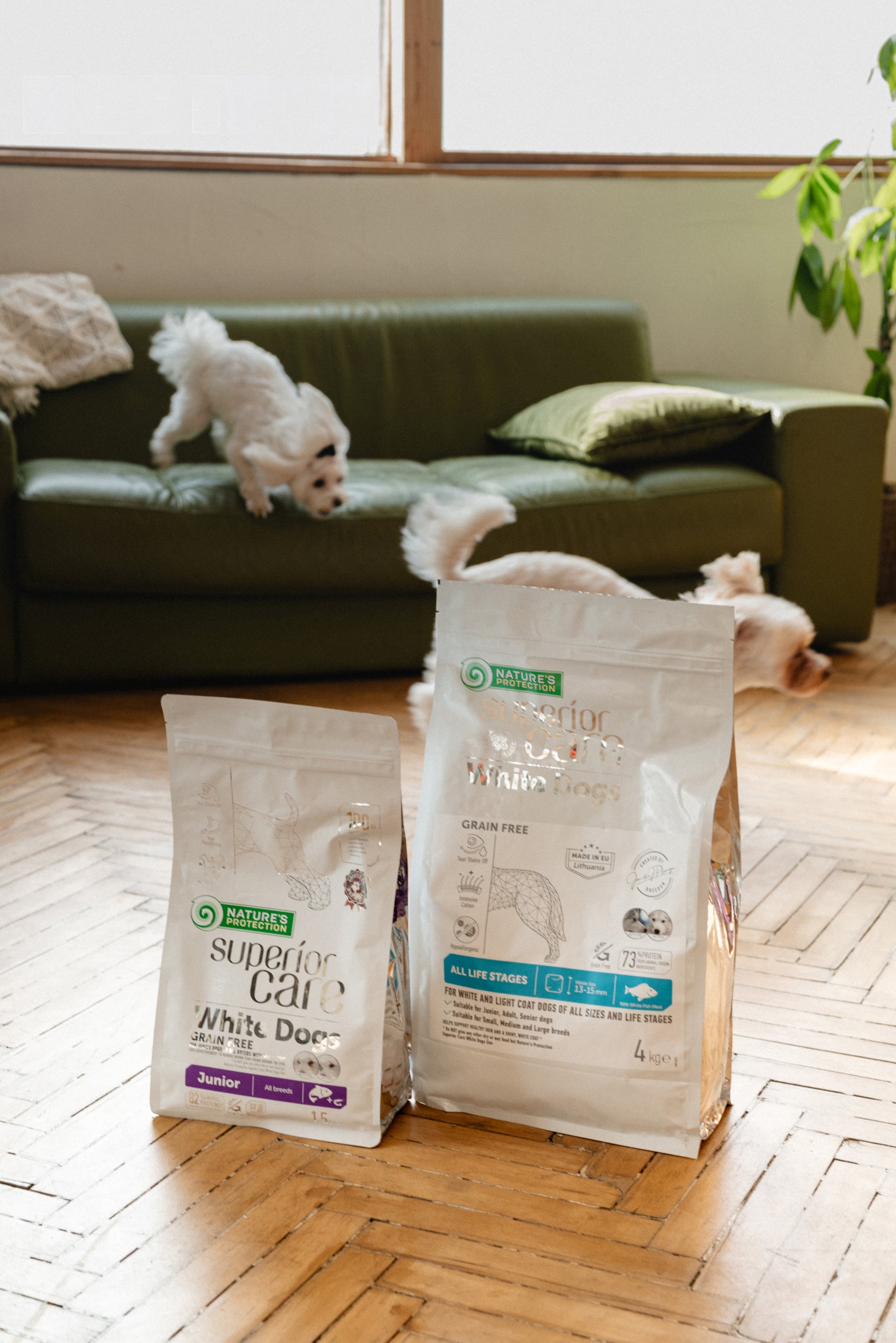 Nature's Protection Superior Care White Dogs Grain Free Salmon Junior All Breeds Сухий беззерновий корм для юніорів усіх