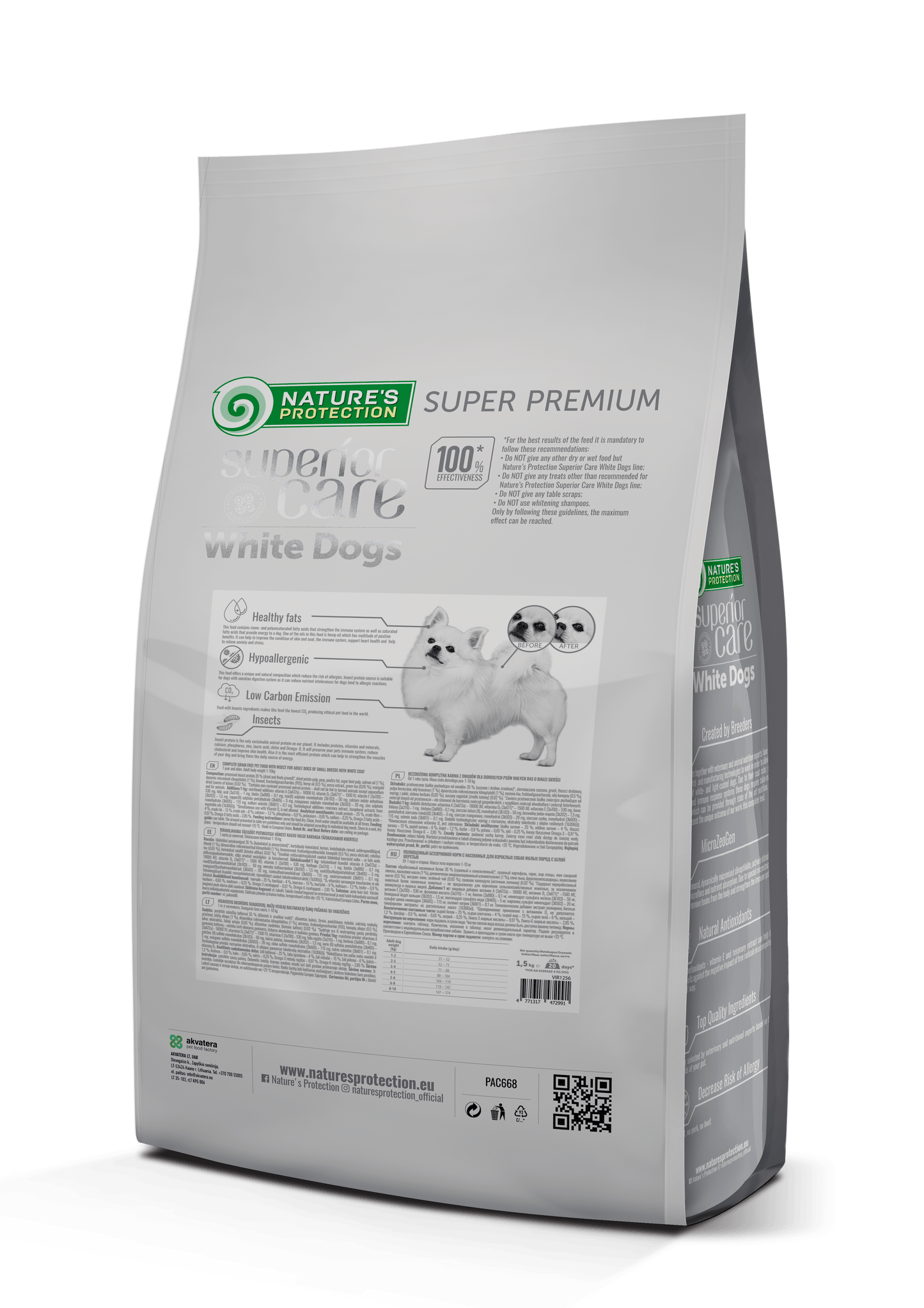 Nature's Protection Superior Care White Dogs Grain Free Insect Adult Small Breeds Сухий беззерновий корм для дорослих со