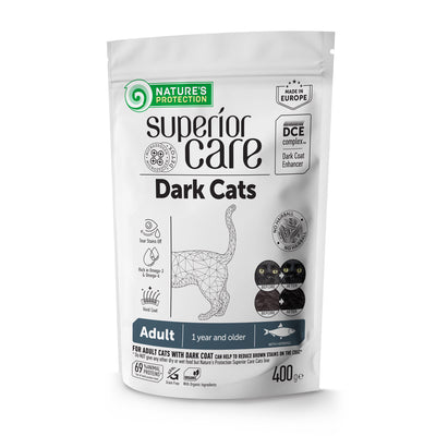 Nature's Protection Superior Care Dark Cats Grain Free Herring Сухий беззерновий корм для дорослих котів з темним забарв
