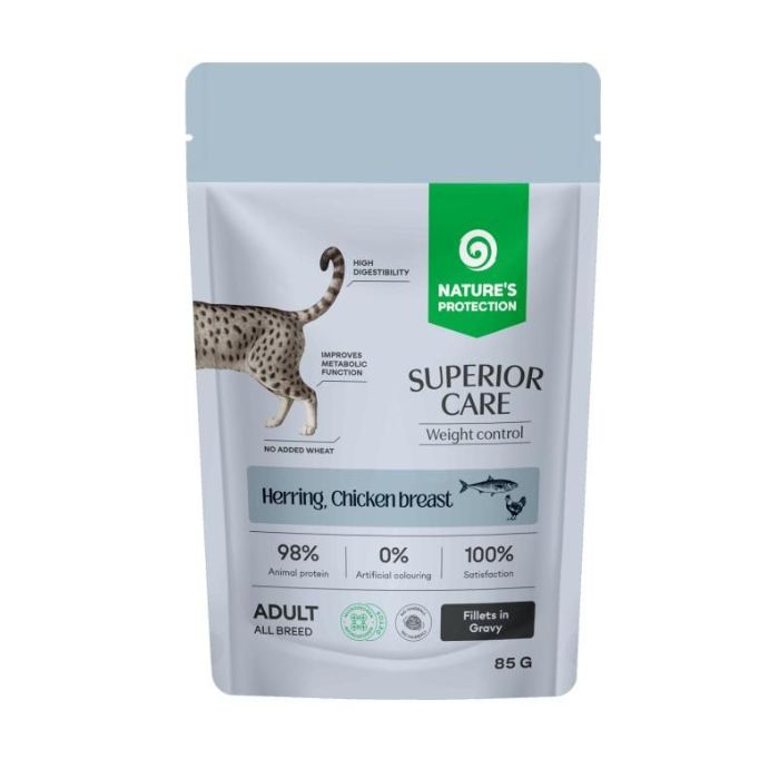 Nature's Protection Superior Care Weight Control Grain Free Adult Cats with Herring and Chicken Breast Вологий корм для 