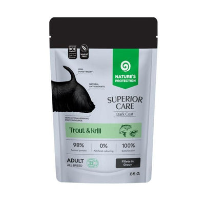 Nature's Protection Superior Care Dark Coat Grain Free Adult Trout and Krill Вологий корм для собак з темним забарвлення