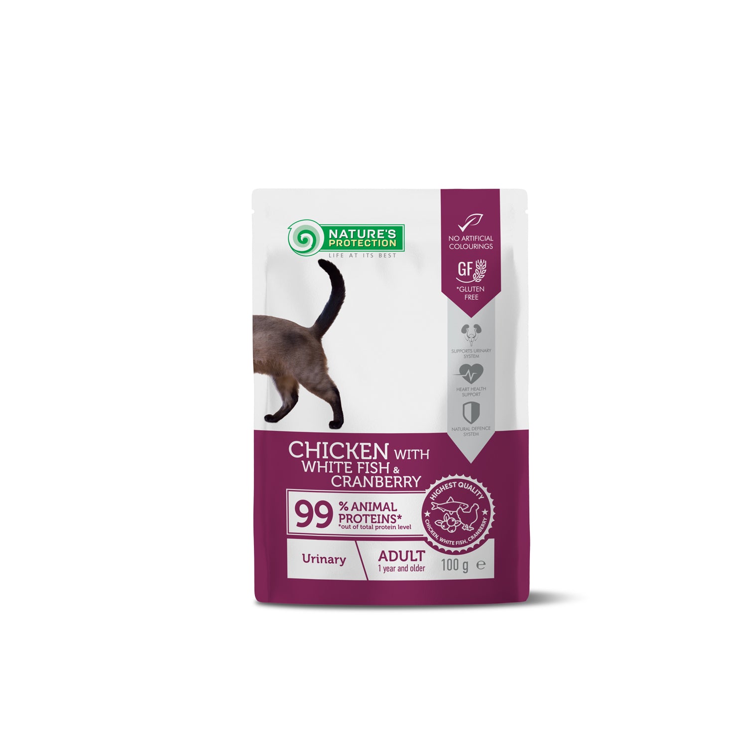 Nature’s Protection Adult cats Urinary Chicken with White Fish & Cranberry Вологий корм для котів для підтримки сечовиді
