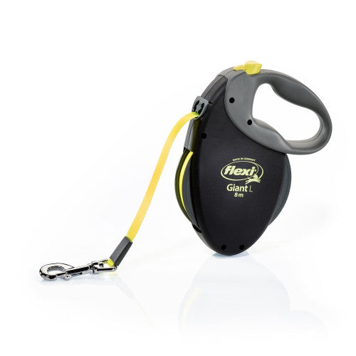 Повідець-рулетка Flexi для собак Neon Giant стрічка чорна розмір L 8 м/50 кг