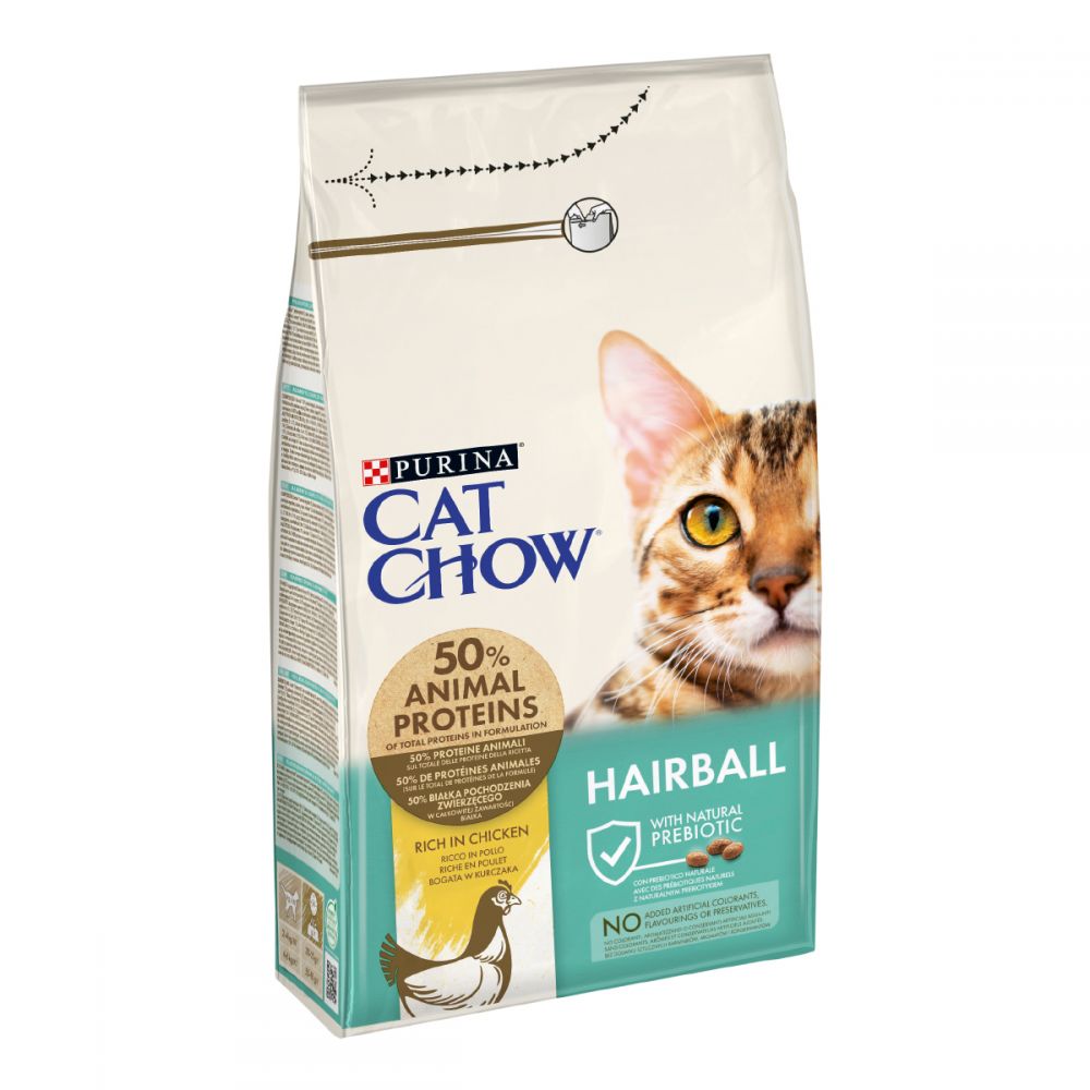 CAT CHOW Hairball, Проти утворення волосяних кульок, сухий корм/кот 15 кг