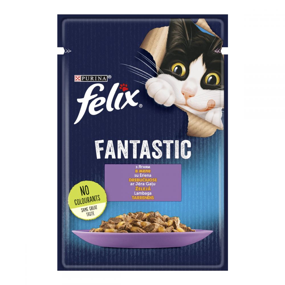 FELIX Fantastic, З ягням, Шматочки у желе, консерва 26×85 г