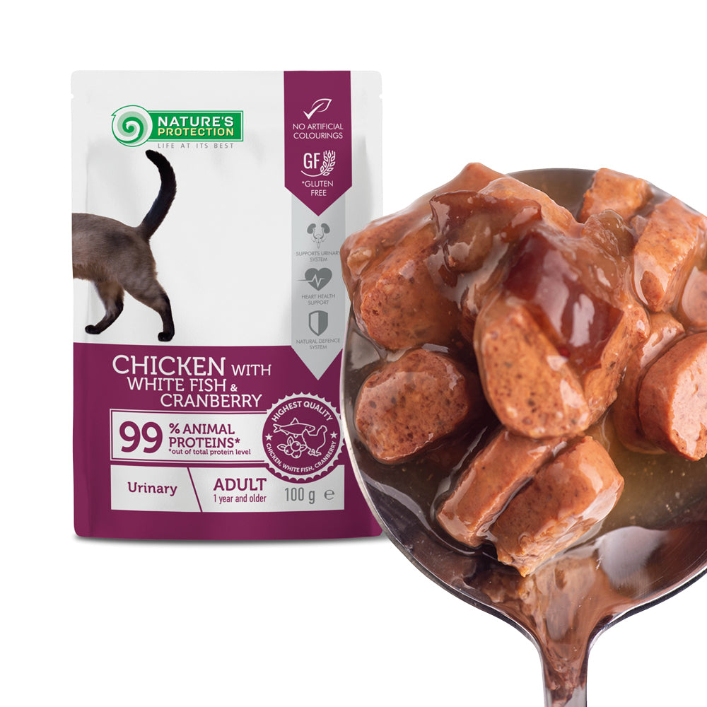 Nature’s Protection Adult cats Urinary Chicken with White Fish & Cranberry Вологий корм для котів для підтримки сечовиді
