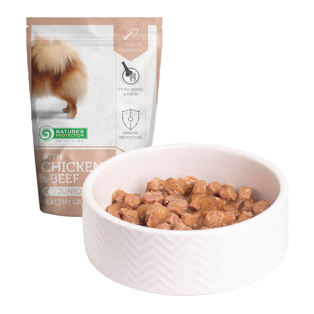 Nature's Protection Junior Small Breeds Healthy Growth Chicken & Beef Вологий корм для молодих собак малих порід з курко
