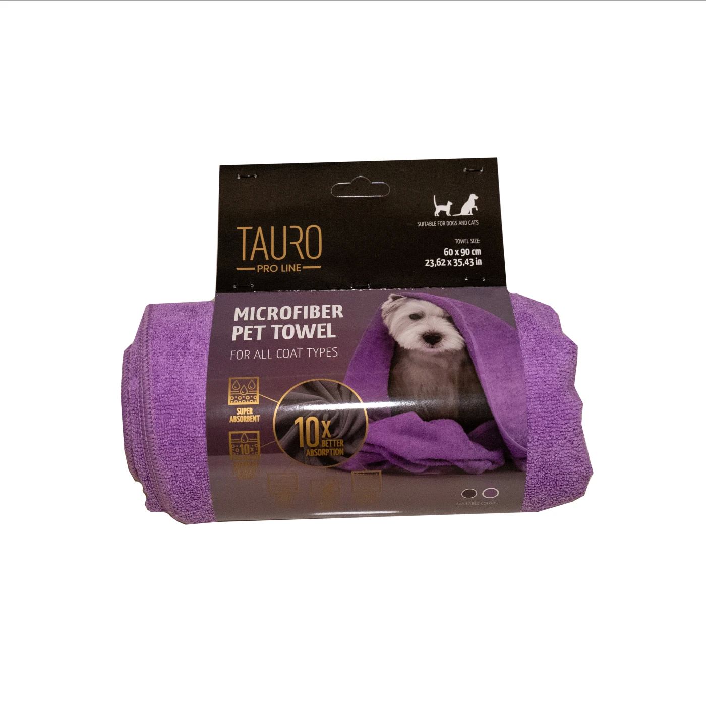 Tauro Pro Line Рушник з мікрофібри для домашніх тварин фіолетовий, 60 х 90 см