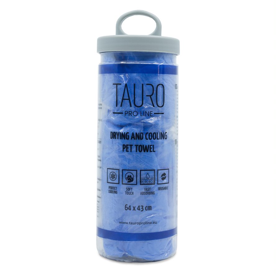Tauro Pro Line Рушник для сушки та охолодження тварин 64 х 43 см синій