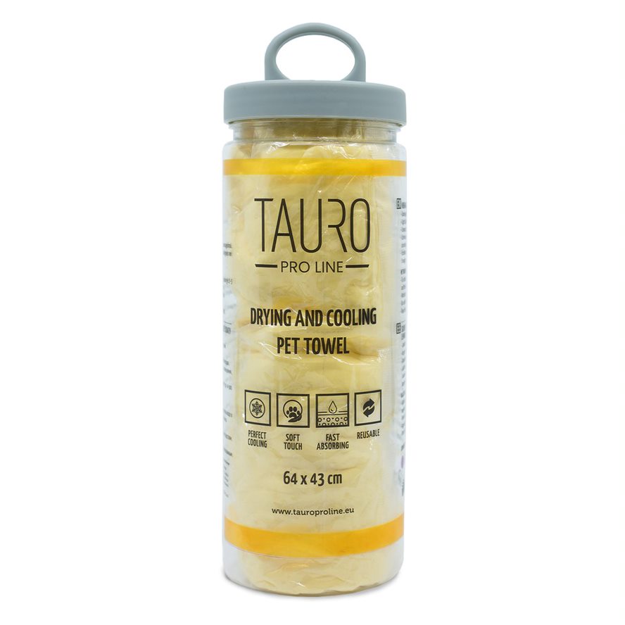 Tauro Pro Line Рушник для сушки та охолодження тварин 64 х 43 см жовтий