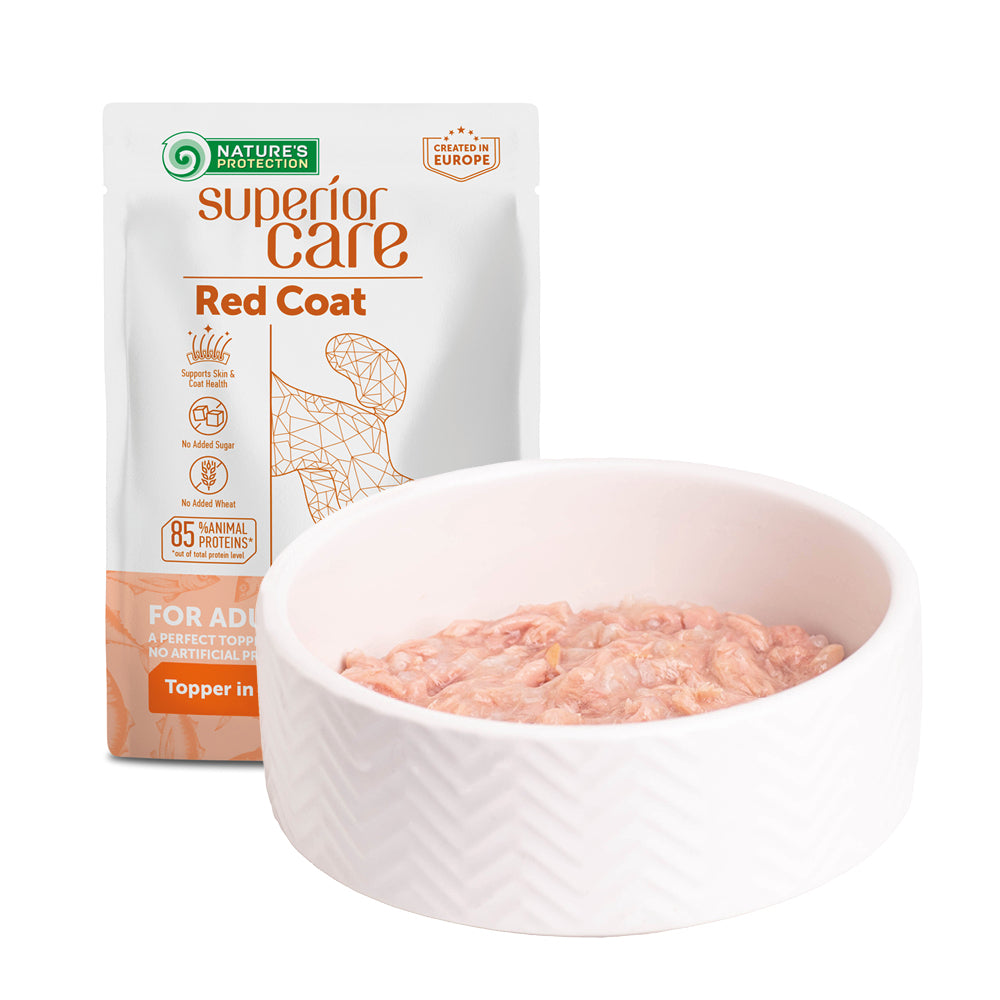 Nature's Protection Superior Care Red Coat Adult Tuna Додатковий вологий корм для собак з рудим забарвленням з тунцем, 7