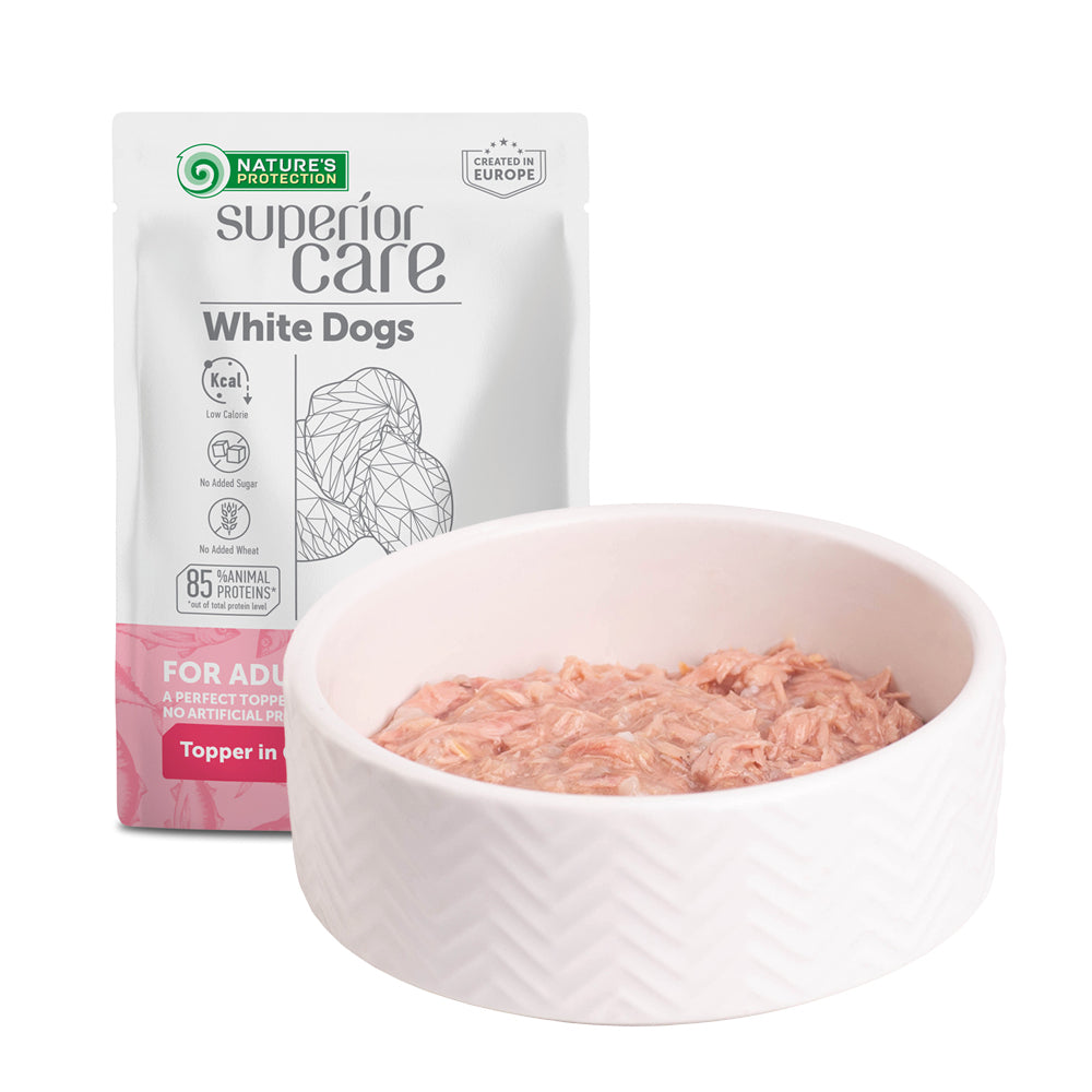 Nature's Protection Superior Care White Dogs Adult Tuna Додатковий вологий корм для собак з білим забарвленням з тунцем,