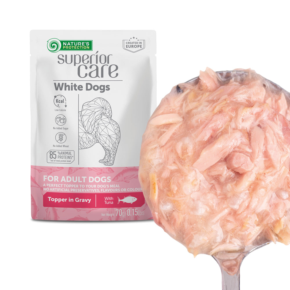 Nature's Protection Superior Care White Dogs Adult Tuna Додатковий вологий корм для собак з білим забарвленням з тунцем,