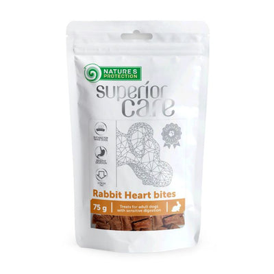 Nature's Protection Superior Care Rabbit Heart Bites Ласощі для собак серце кролика шматочками з куркою, 75 г
