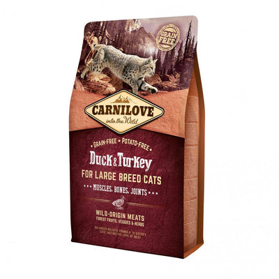 Корм сухий Carnilove Cat Large Breed для дорослих котів великих порід з качкою та індичкою 2 кг