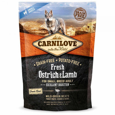 Корм сухий Carnilove Fresh Ostrich and Lamb for Small Breed Dogs for Adult dogs для дорослих собак дрібних порід зі страусом та ягнятиною 1,5 кг