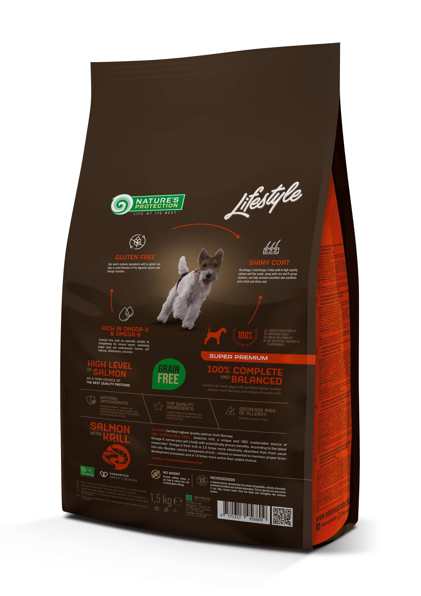 Nature's Protection Lifestyle Grain Free Salmon with Krill Adult Small and Mini Breeds Сухий беззерновий корм для собак 