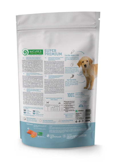 Nature's Protection Puppy starter All Breeds Сухий корм для цуценят усіх порід з лососем, 500 г