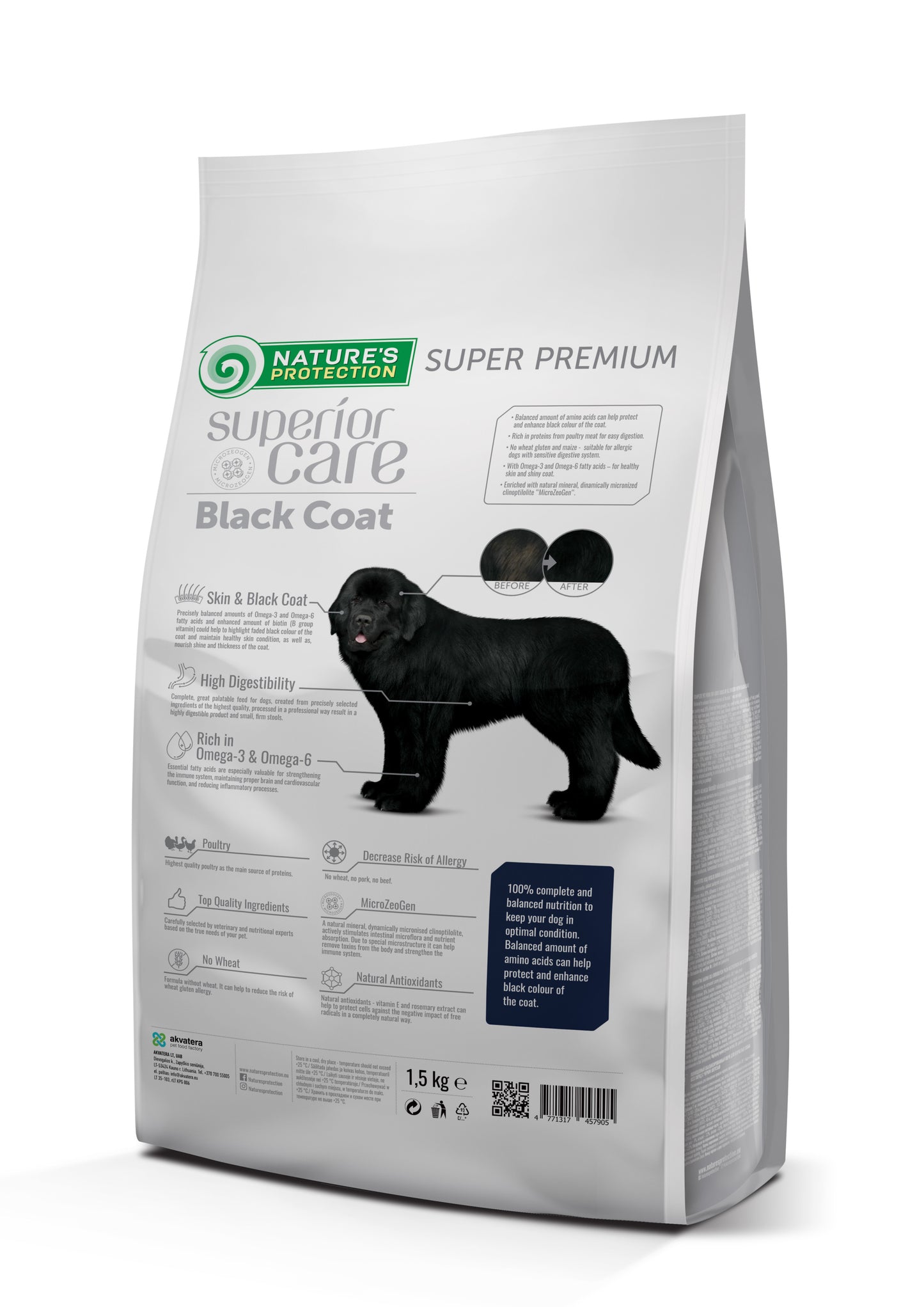 Nature's Protection Superior Care Dark Coat Grain Free Adult All Breeds Сухий корм для дорослих собак усіх порід з чорни