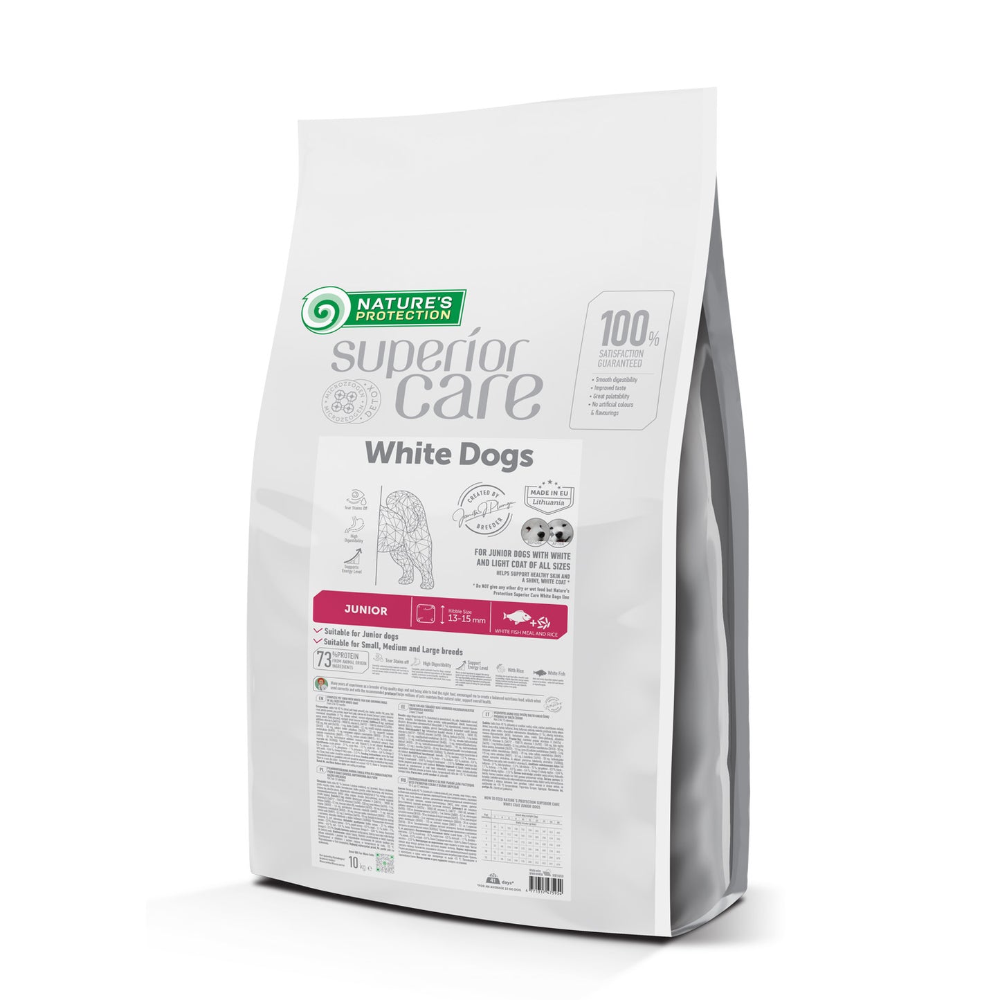 Nature's Protection Superior Care White Dogs White Fish Junior All Sizes Сухий корм для юніорів усіх розмірів з білою ри