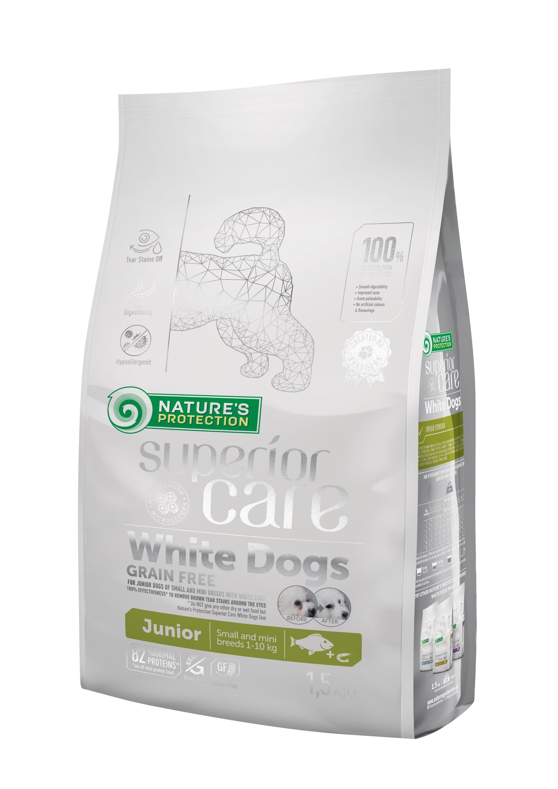 Nature's Protection Superior Care White Dogs Grain Free White Fish Junior Small Breeds Сухий беззерновий корм для юніорі