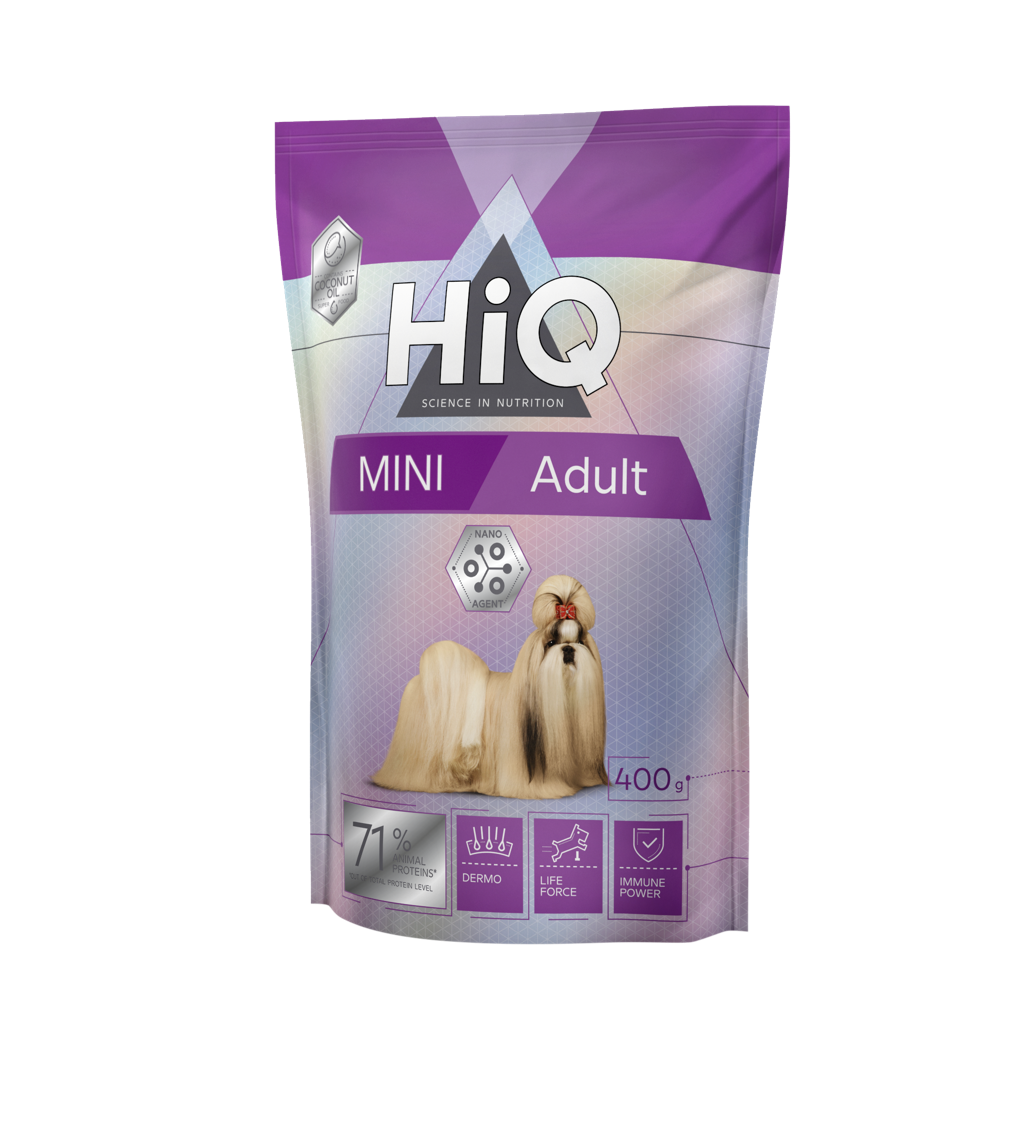 HiQ Mini Adult Сухий корм для дорослих собак малих порід, 400 г