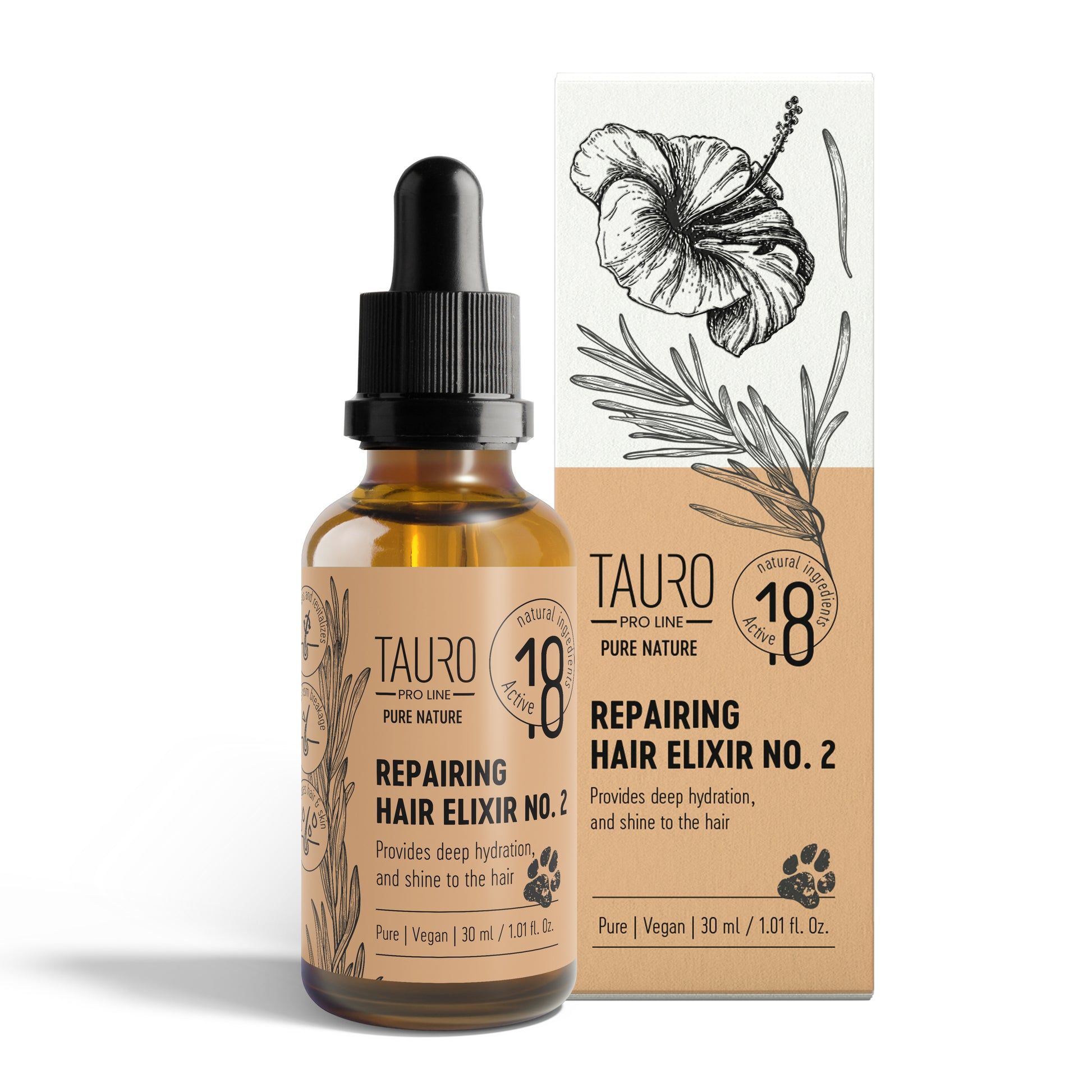 Tauro Pro Line Pure Nature Repairing Elixir No.2 Відновлювальний еліксир для шкіри та шерсті домашніх тварин, 30 мл