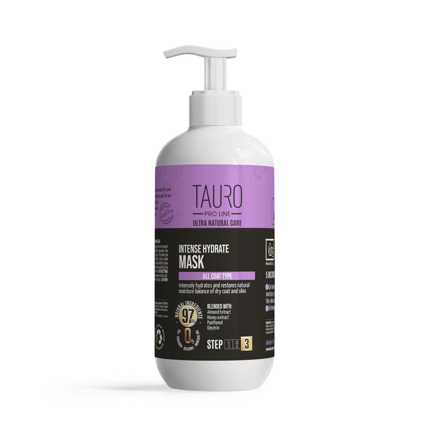 Tauro Pro Line Ultra Natural Care Intense Hydrate Mask Інтенсивно зволожувальна маска для шкіри та шерсті собак і котів,