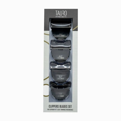 Tauro Pro Line Набір змінних лез із нержавної сталі для машинок для стрижки шерсті тварин, 3, 6, 9, 12 мм