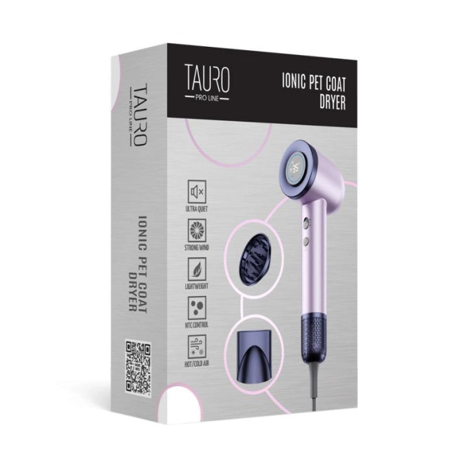 Tauro Pro Line Ручний фен для сушіння шерсті домашніх тварин з технологією генерації негативних іонів з вилкою ЄС, темно