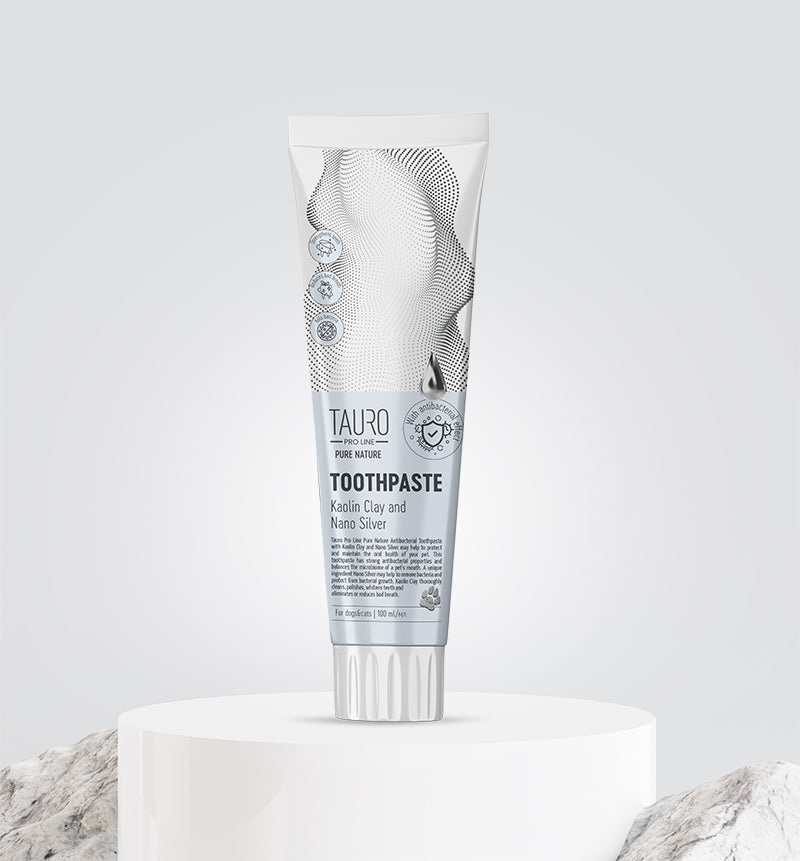 Tauro Pro Line Pure Nature Антибактеріальна зубна паста з каоліном та наночастинками срібла для собак і котів, 100 мл