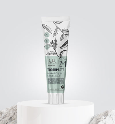 Tauro Pro Line Pure Nature 2in1 Антибактеріальна зубна паста з каоліном, цеолітом та екстрактом зеленого чаю для собак і