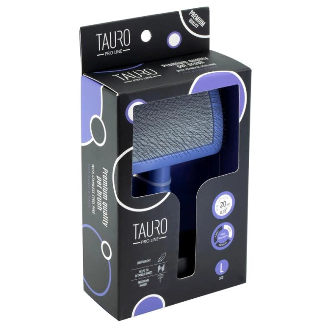 Tauro Pro Line Royal Щітка пластикова тонкі та м'які зубчики з нержавіючої сталі 20 мм, фіолетова, велика 17,5 x 10,6 x 