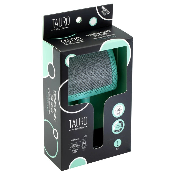 Tauro Pro Line Royal Щітка пластикова тонкі та жорсткі зубчики з нержавіючої сталі 20 мм, м'ятна, велика 17,5 x 10,6 x 6