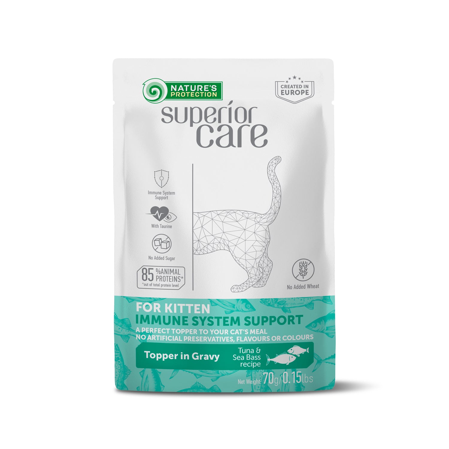 Nature's Protection Superior Care Kitten Immune System Support Tuna & Sea Bass Вологий корм для кошенят для підтримки ім