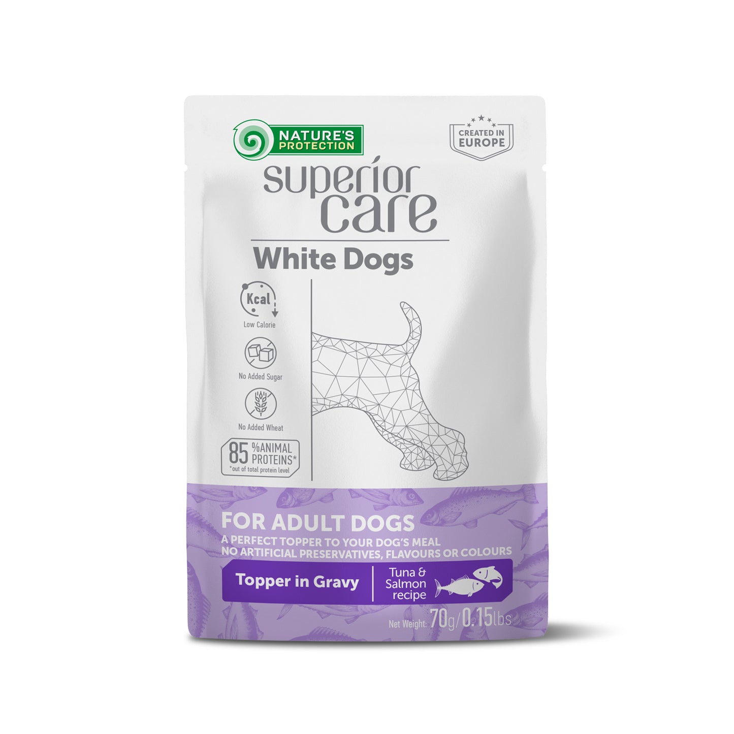 Nature's Protection Superior Care White Dogs Adult Tuna & Salmon Додатковий вологий корм для собак з білим забарвленням 