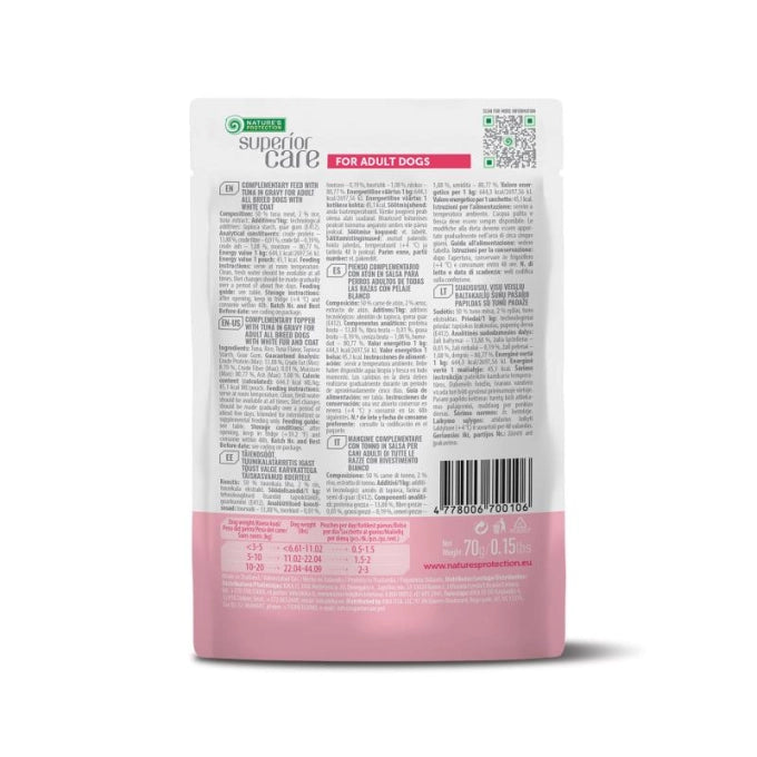 Nature's Protection Superior Care White Dogs Adult Tuna Додатковий вологий корм для собак з білим забарвленням з тунцем,