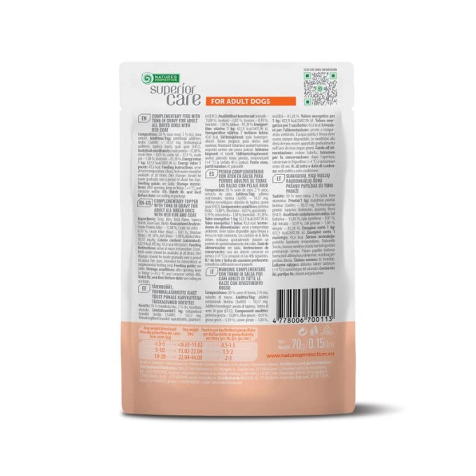 Nature's Protection Superior Care Red Coat Adult Tuna Додатковий вологий корм для собак з рудим забарвленням з тунцем, 7