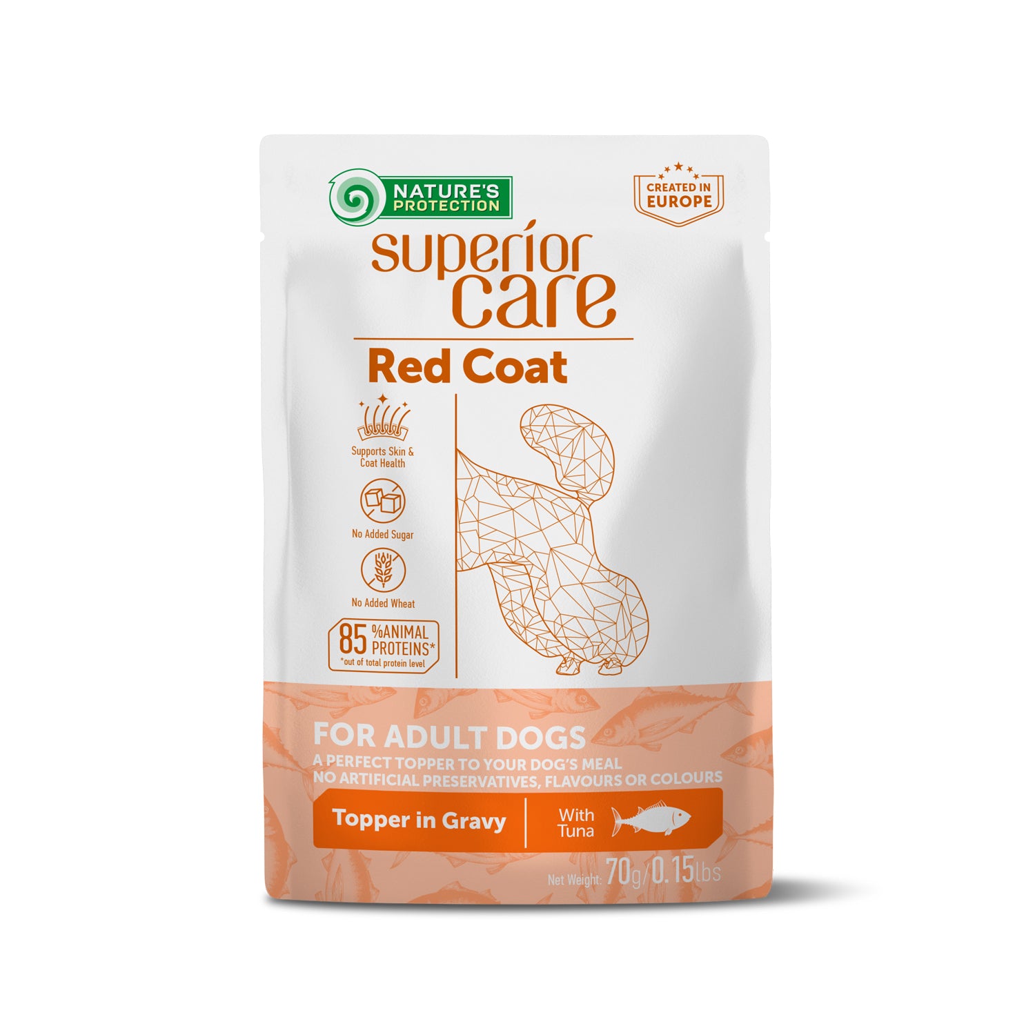 Nature's Protection Superior Care Red Coat Adult Tuna Додатковий вологий корм для собак з рудим забарвленням з тунцем, 7