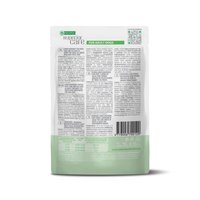 Nature's Protection Superior Care White Dogs Adult Tuna & Sea Bass Додатковий вологий корм для собак з білим забарвлення