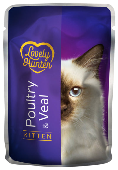 Lovely Hunter Kitten Poultry & Veal Вологий корм для кошенят з м'ясом птиці і телятиною, 85 г