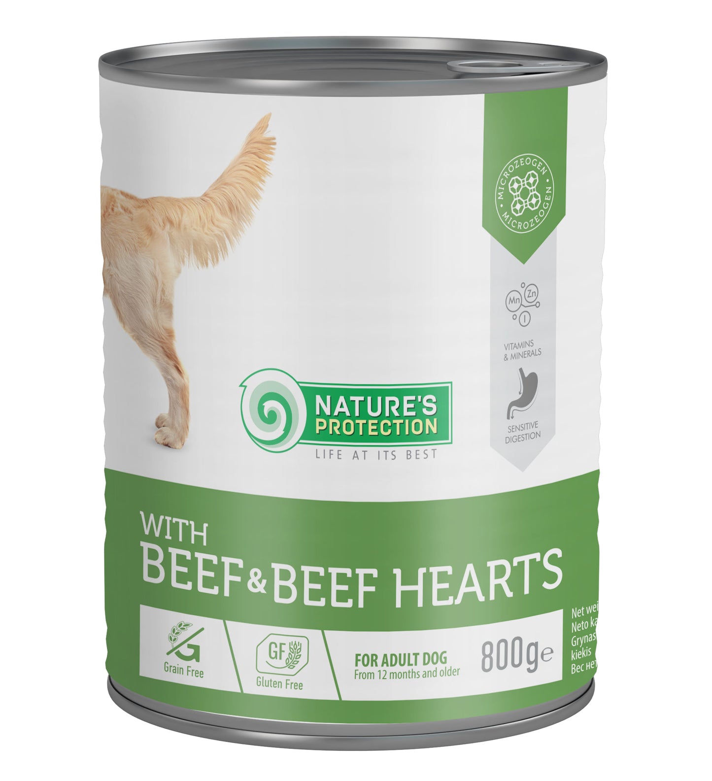 Nature's Protection Adult Beef & Beef Hearts Вологий корм для собак з яловичиною і яловичим серцем, 800 г