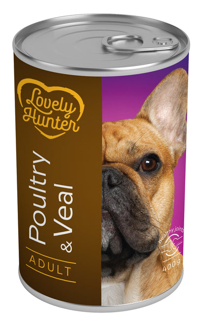 Lovely Hunter Adult Poultry & Veal Вологий корм для дорослих собак з м'ясом птиці і телятиною, 400 г