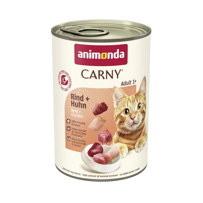 Корм вологий Carny Adult Beef Chicken для дорослих котів з яловичиною та куркою 400 г