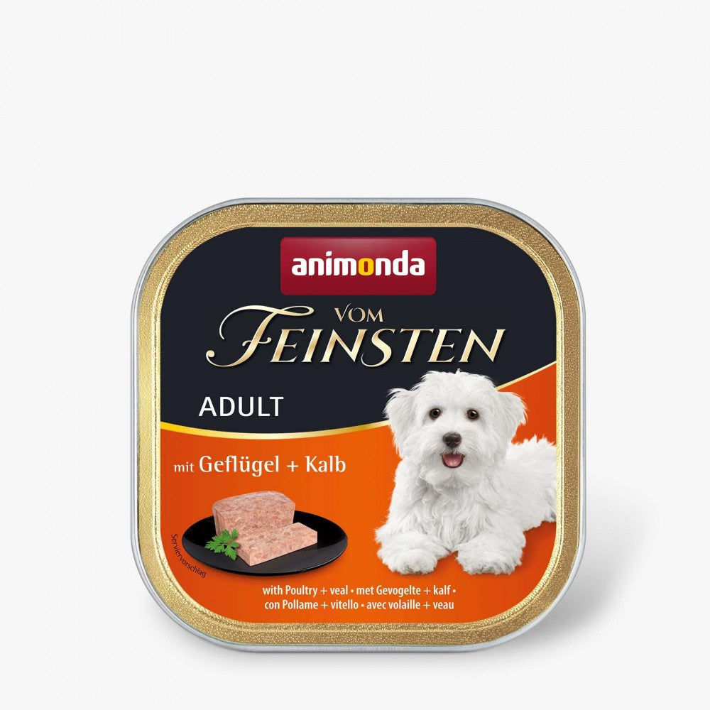 Корм вологий Vom Feinsten Adult with Poultry Veal для дорослих собак з птицею та телятиною 150 г