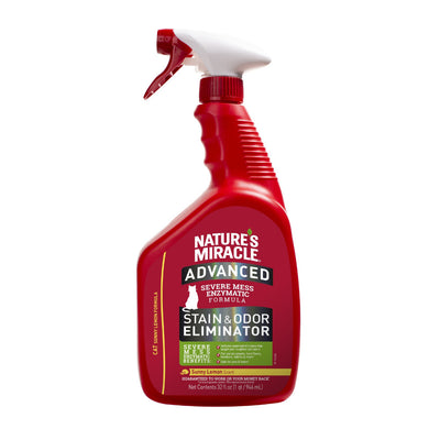 Засіб 8in1 Nature_s Miracle ADV Cat Stain and Odor Elimin Spray Lemon для усунення плям та запахів від котів з посил. формулою з ароматом лимону 946мл
